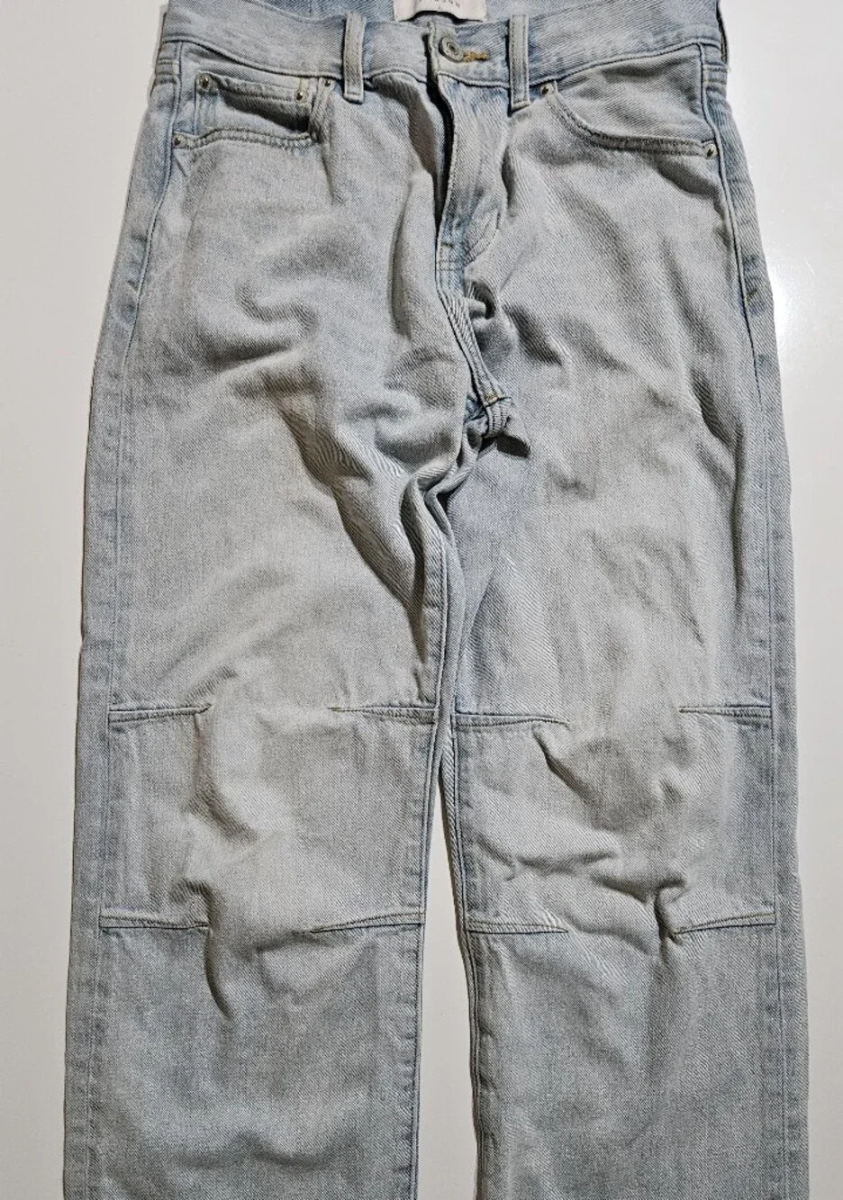 PacSun Baggy Jeans Men's 29x30 Light Wash Straight Leg Distressed Hem Denim.